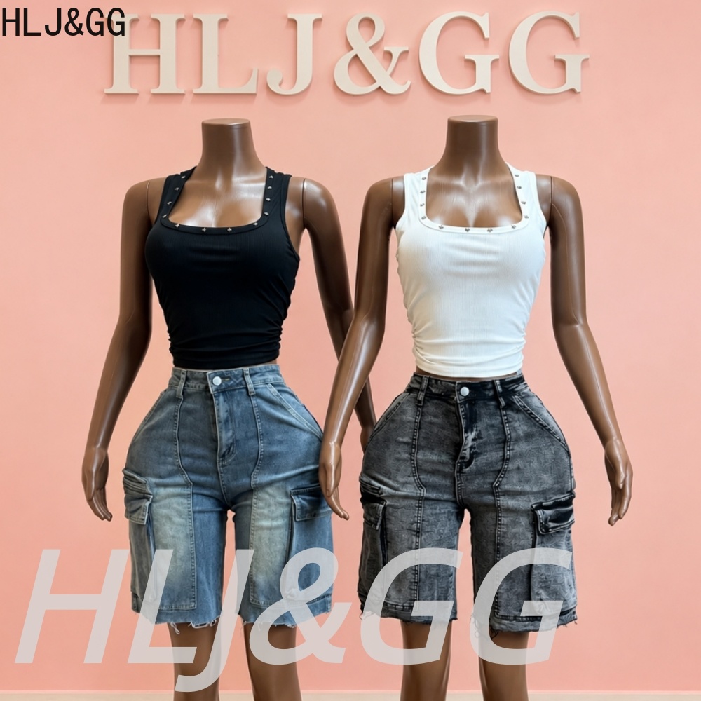 HLJ&GG Fashion Denim Pocket St - đánh giá và giá Women Fashion Jeans Top