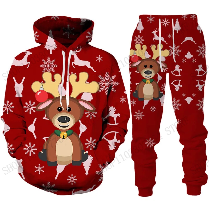 Cute Reindeer Elk Hoodie Pant  - đánh giá và giá Women And Men Fashion