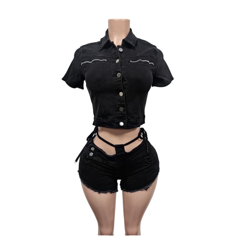 Sexy Denim 2 Piece Sets Women  - đánh giá và giá Women Fashion Jeans Top