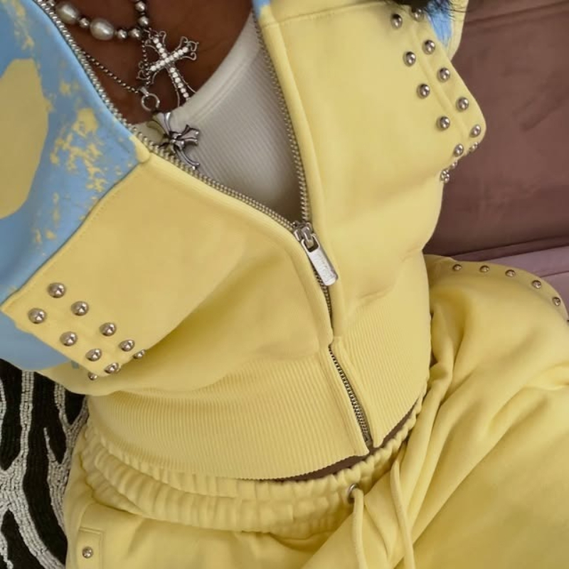 2 Pcs Hoodie Co-ords Yellow Me - đánh giá và giá Women Fashion Images