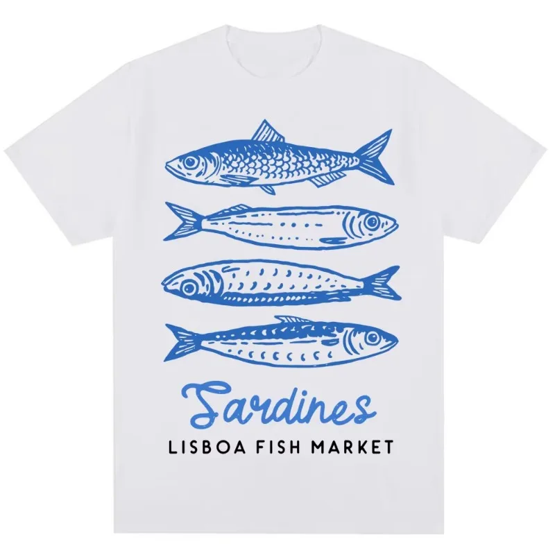 Funny Fish Market Print T-shir - đánh giá và giá Women'S Fashion Market Size