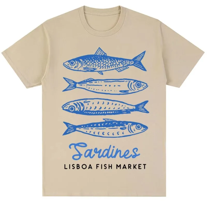 Funny Fish Market Print T-shir - đánh giá và giá Women'S Fashion Market Size