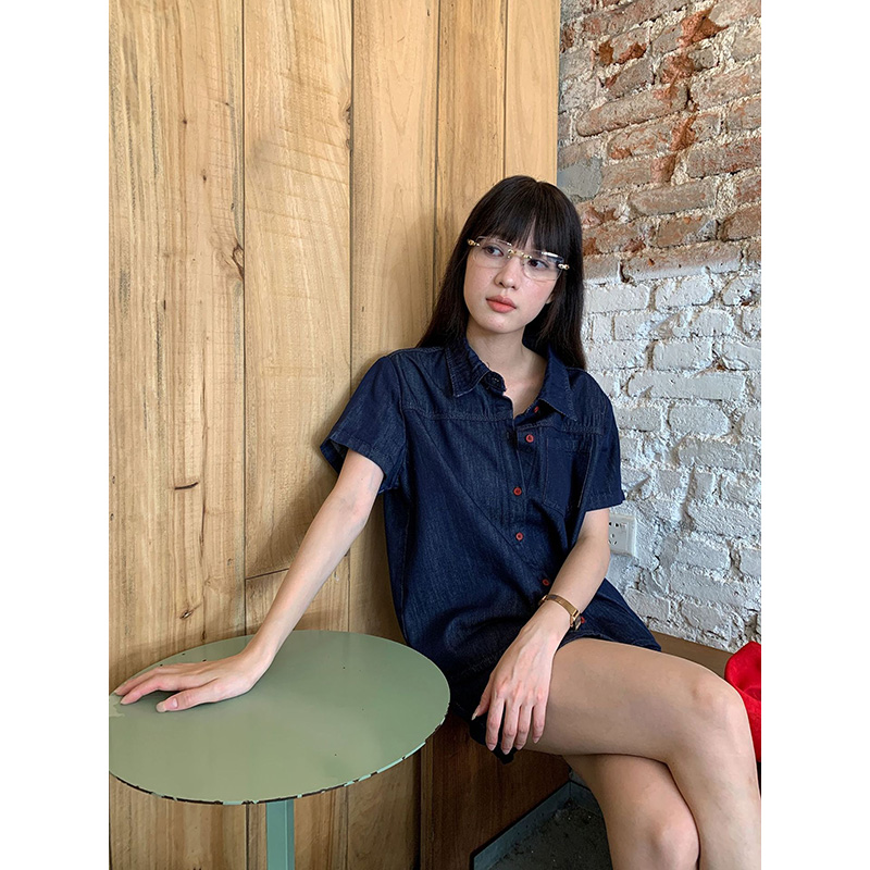 Benuynffy Retro Short Sleeved  - đánh giá và giá Women Fashion Jeans Top