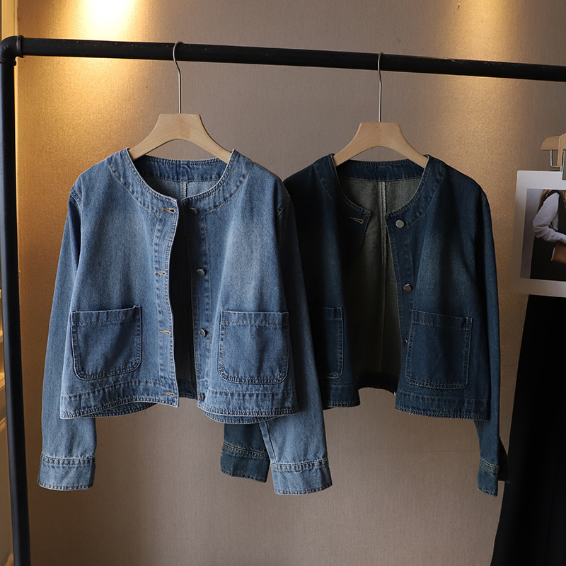 Fashion O-neck Denim Jacket Wo - đánh giá và giá Women Fashion Jeans Top