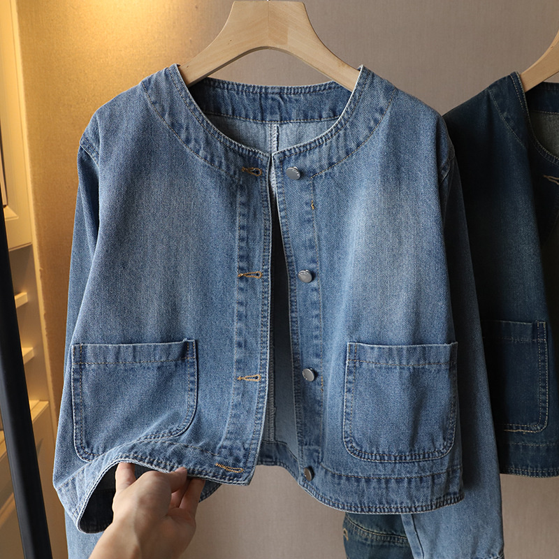 Fashion O-neck Denim Jacket Wo - đánh giá và giá Women Fashion Jeans Top