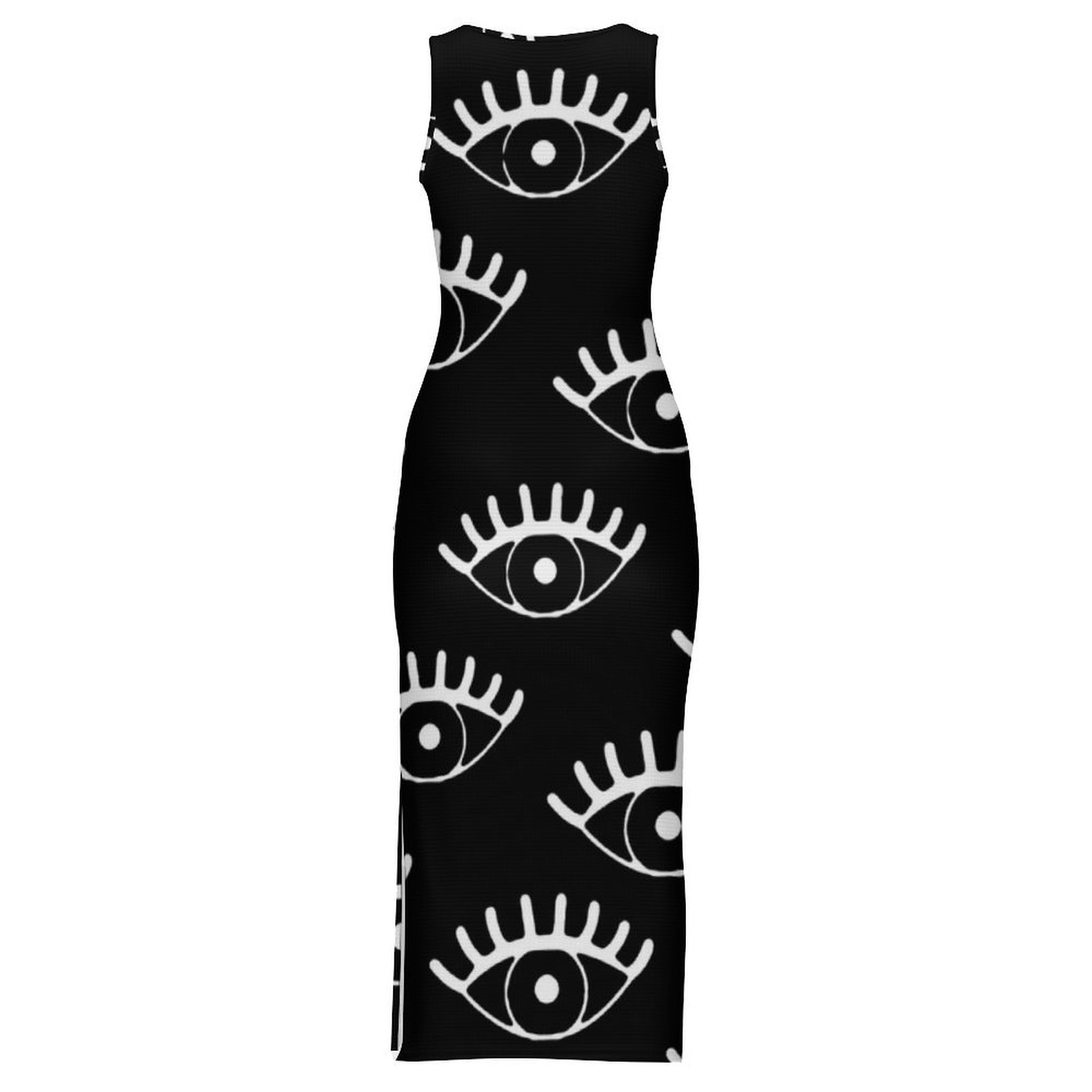 White Eyes Bodycon Dress Summe - đánh giá và giá Women Fashion Vector