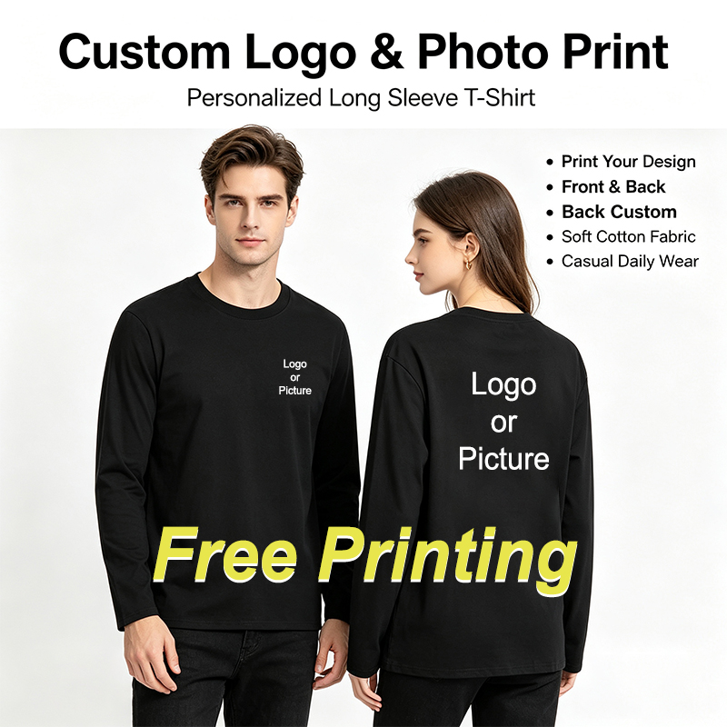 Customized Cotton Long Sleeve  - đánh giá và giá Women And Men Fashion