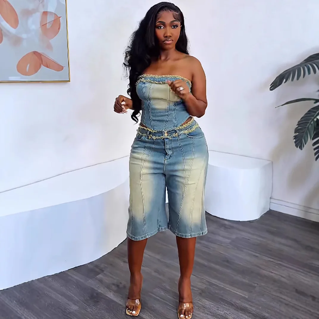 European and American Women's  - đánh giá và giá Women Fashion Jeans Top